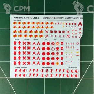 Описание картинки White Scars Infantry Transfer Sheet 2025 (Декали) от Vault Boy по цене 998руб | Свободный Рынок Миниатюр - СРМ