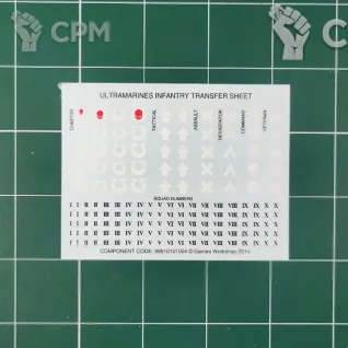 Описание картинки Ultramarines Infantry Transfer Sheet 2014 (Декали) от Vault Boy по цене 598руб | Свободный Рынок Миниатюр - СРМ