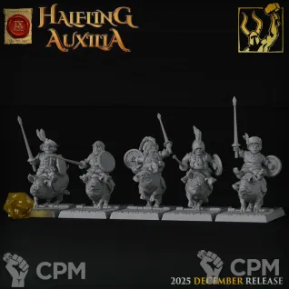 Описание картинки Halfling Pig Riders от 3DPrintClub по цене 210руб | Свободный Рынок Миниатюр - СРМ