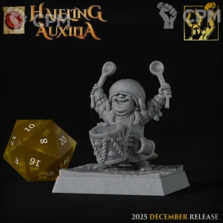 Описание картинки Halfling Drummer от 3DPrintClub по цене 85руб | Свободный Рынок Миниатюр - СРМ