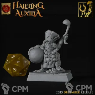 Описание картинки Halfling Cook от 3DPrintClub по цене 85руб | Свободный Рынок Миниатюр - СРМ