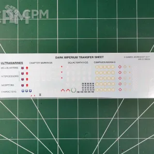 Описание картинки Ultramarines Dark Imperium Transfer Sheet (Декали) от Vault Boy по цене 598руб | Свободный Рынок Миниатюр - СРМ