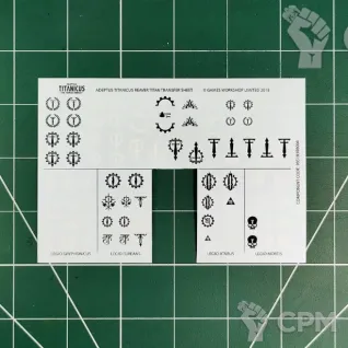 Описание картинки Adeptus Titanicus Reaver Titan Transfer Sheet (Декали)  Us. от Vault Boy по цене 998руб | Свободный Рынок Миниатюр - СРМ