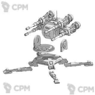 Описание картинки Quadruple cannon emplacement от 3D Print Workshop по цене 577руб | Свободный Рынок Миниатюр - СРМ
