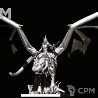 Описание картинки Dreadlord (female - Witch elf Queen) on Manticore от Магазин Альфария по цене 550руб | Свободный Рынок Миниатюр - СРМ