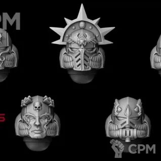 Описание картинки Набор шлемов тип Sanguis для фракции Blood Angels от Bazilevs по цене 398руб | Свободный Рынок Миниатюр - СРМ