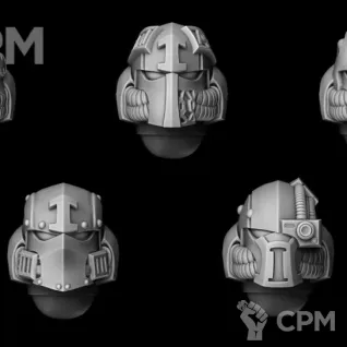 Описание картинки Набор шлемов для фракции Death Watch от Bazilevs по цене 398руб | Свободный Рынок Миниатюр - СРМ