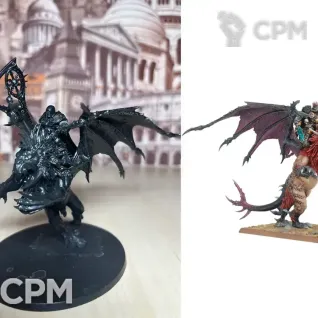 Описание картинки Chaos Lord on Manticore (на овальной базе) от Lomantik по цене 3 000руб | Свободный Рынок Миниатюр - СРМ