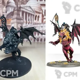 Описание картинки Chaos Lord on Manticore от Lomantik по цене 3 000руб | Свободный Рынок Миниатюр - СРМ