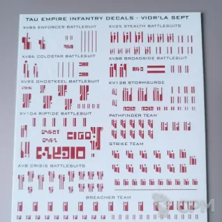 Описание картинки Tau Empire Infantry Decals (декали Тау) от Fridericus по цене 250руб | Свободный Рынок Миниатюр - СРМ