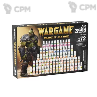 Описание картинки Набор красок и инструментов AK Interactive 3GEN WARGAME PAINT IT ALL BOX x72 от Дауран по цене 19 500руб | Свободный Рынок Миниатюр - СРМ