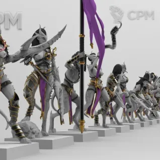 Описание картинки Daemonettes of Slaanesh от Naggaroth Night по цене 250руб | Свободный Рынок Миниатюр - СРМ