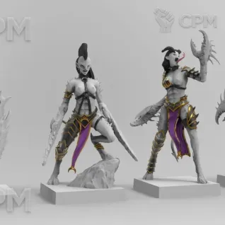Описание картинки Daemonettes of Slaanesh от Naggaroth Night по цене 250руб | Свободный Рынок Миниатюр - СРМ