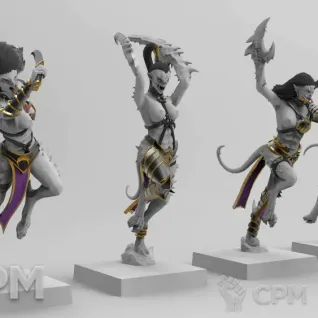 Описание картинки Daemonettes of Slaanesh от Naggaroth Night по цене 250руб | Свободный Рынок Миниатюр - СРМ