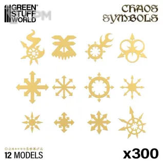 Описание картинки Green Stuff World Chaos Symbols x300 от Vault Boy по цене 1 698руб | Свободный Рынок Миниатюр - СРМ