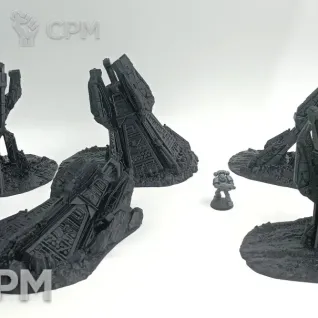 Описание картинки Разбитые Дропподы - Sci-fi Террейн от Terrain Print по цене 2 200руб | Свободный Рынок Миниатюр - СРМ