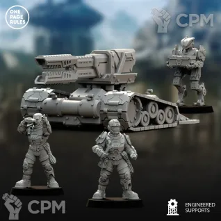 Описание картинки Field Ordnance Battery/Human Defence Force - Field Artillery OPR от Laboratory of Chaos по цене 1 700руб | Свободный Рынок Миниатюр - СРМ