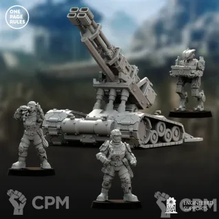 Описание картинки Field Ordnance Battery/Human Defence Force - Field Artillery OPR от Laboratory of Chaos по цене 1 700руб | Свободный Рынок Миниатюр - СРМ