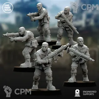 Описание картинки Cadian Shock Troops/Human Defence Force - Recruits OPR от Laboratory of Chaos по цене 250руб | Свободный Рынок Миниатюр - СРМ
