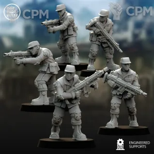 Описание картинки Cadian Shock Troops/Human Defence Force - Recruits OPR от Laboratory of Chaos по цене 250руб | Свободный Рынок Миниатюр - СРМ