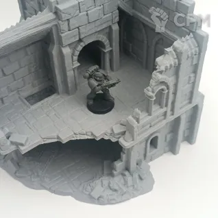 Описание картинки Разрушенный дом Аркенфела №3 - Фэнтези Террейн от Terrain Print по цене 2 300руб | Свободный Рынок Миниатюр - СРМ