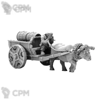Описание картинки Dwarf Miners Barrels Wagon / Dwarf Сart от 3D Print Workshop по цене 1 237руб | Свободный Рынок Миниатюр - СРМ