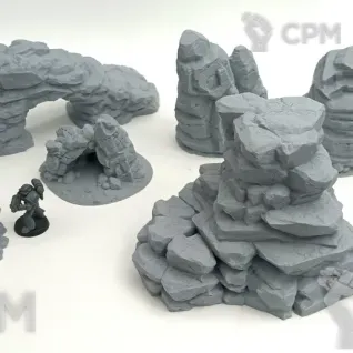 Описание картинки Равнинные Камни - Террейн от Terrain Print по цене 2 300руб | Свободный Рынок Миниатюр - СРМ