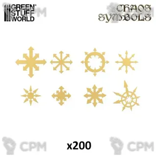 Описание картинки Green Stuff World Chaos Symbols Used (x200) от Каджит по цене 1 098руб | Свободный Рынок Миниатюр - СРМ