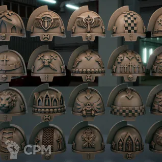 Описание картинки Dark Angels terminators shoulder pads от Helnex workshop  по цене 30руб | Свободный Рынок Миниатюр - СРМ
