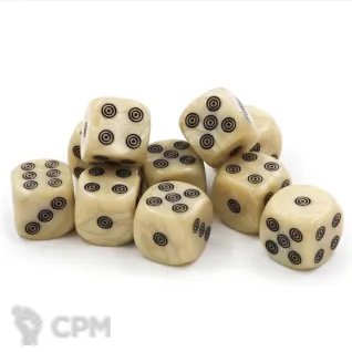 Описание картинки Акриловые кости (кубы) цвета слоновой кости 16мм 10шт (Dices) от Vault Boy по цене 798руб | Свободный Рынок Миниатюр - СРМ