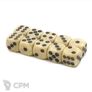 Описание картинки Акриловые кости (кубы) цвета слоновой кости 16мм 10шт (Dices) от Vault Boy по цене 798руб | Свободный Рынок Миниатюр - СРМ