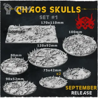 Описание картинки Chaos Skulls топперы 25мм от Studio Cockatoo по цене 450руб | Свободный Рынок Миниатюр - СРМ