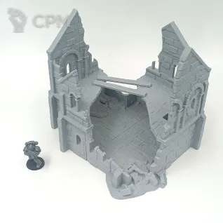 Описание картинки Разрушенный Дом Аркенфела №4 - Фэнтези Террейн от Terrain Print по цене 1 600руб | Свободный Рынок Миниатюр - СРМ