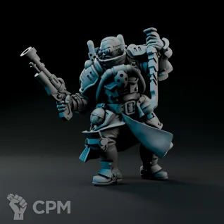 Описание картинки Cygnar Gravediggers - Buck Hasker, Ghost Dog Variant от 3Д печать миниатюр по цене 433руб | Свободный Рынок Миниатюр - СРМ