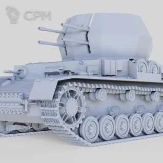 Описание картинки Flakpanzer Wirbelwind от Пластиковые флэшбеки по цене 850руб | Свободный Рынок Миниатюр - СРМ