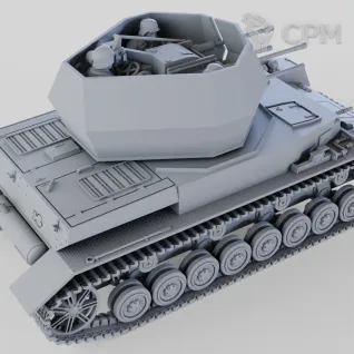 Описание картинки Flakpanzer Wirbelwind от Пластиковые флэшбеки по цене 850руб | Свободный Рынок Миниатюр - СРМ