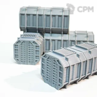 Описание картинки WH40K WTC Террейн - Комплект Имперских контейнеров / Imperial Container (4 шт) / от 3Д печать миниатюр по цене 997руб | Свободный Рынок Миниатюр - СРМ