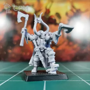 Описание картинки Chaos Lord or Champion with Additional Hand Weapon от Каджит по цене 3 498руб | Свободный Рынок Миниатюр - СРМ