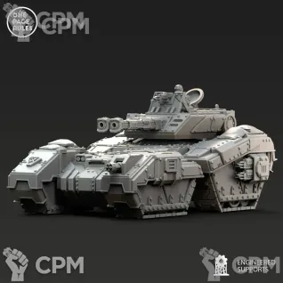 Описание картинки Rogal Dorn/Human Defence Force - Heavy Tank OPR от Laboratory of Chaos по цене 2 000руб | Свободный Рынок Миниатюр - СРМ