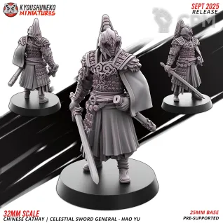 Описание картинки Cathay Celestial Sword General - Mao Yu от 3DPrintClub по цене 95руб | Свободный Рынок Миниатюр - СРМ