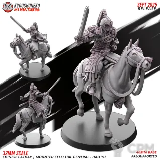 Описание картинки Cathay Mounted Celestial General - Mao Yu от 3DPrintClub по цене 220руб | Свободный Рынок Миниатюр - СРМ