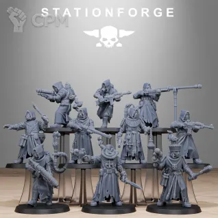 Описание картинки Scavenger Sanctum Infantry от PocketSized Prints по цене 1 400руб | Свободный Рынок Миниатюр - СРМ