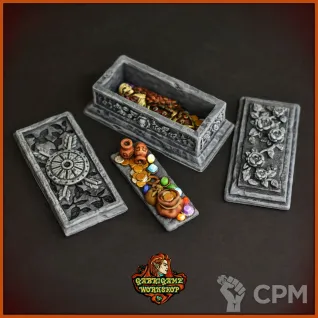 Описание картинки Древний саркофаг со съемными деталями от Gabrigame_Terrain по цене 460руб | Свободный Рынок Миниатюр - СРМ
