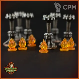 Описание картинки Факелы с черепами от Gabrigame_Terrain по цене 300руб | Свободный Рынок Миниатюр - СРМ