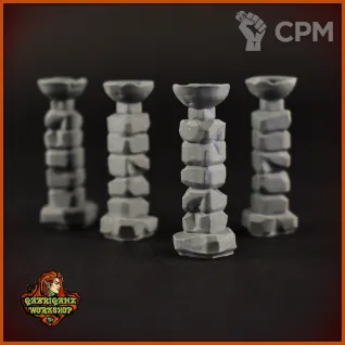 Описание картинки Каменные факелы от Gabrigame_Terrain по цене 350руб | Свободный Рынок Миниатюр - СРМ