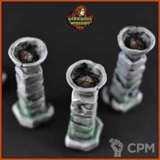 Описание картинки Каменные факелы от Gabrigame_Terrain по цене 350руб | Свободный Рынок Миниатюр - СРМ