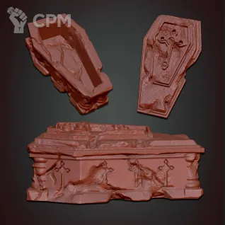 Описание картинки Саркофаг с крестом от Gabrigame_Terrain по цене 330руб | Свободный Рынок Миниатюр - СРМ