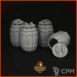 Описание картинки Большие бочки от Gabrigame_Terrain по цене 370руб | Свободный Рынок Миниатюр - СРМ
