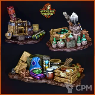 Описание картинки Жетоны со складскими вещами от Gabrigame_Terrain по цене 670руб | Свободный Рынок Миниатюр - СРМ