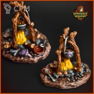 Описание картинки Костер с котлом от Gabrigame_Terrain по цене 290руб | Свободный Рынок Миниатюр - СРМ